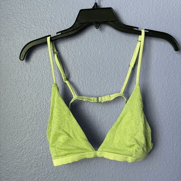 ZAFUL Shiny Silky Tie Side Tanga Bikini Swimwear Light Green Large Triangle - Picture 4 of 8